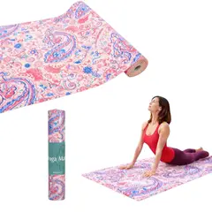 PWRFITNESS - Mat de Yoga Antideslizante Diseño Clásico Estampado Fitness