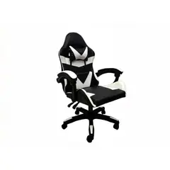 ARTHOME - Silla Gamer Tokio Ergonómica Negra y Blanca Reclinable Con Cojines