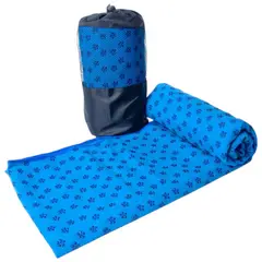 PWRFITNESS - Toalla de Yoga Microfibra Antideslizante 183x61 cm Secado Rápido con Bolsa Azul