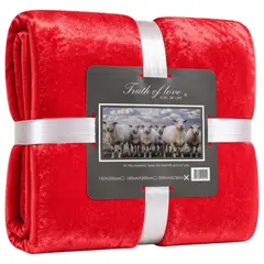 DECODREAMS - Manta Polar Plush Roja 200x230 cm Suave Abrigadora para Cama y Sofá