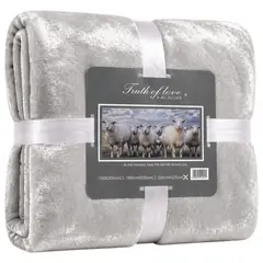DECODREAMS - Manta Polar Plush Gris Claro 200x230 cm Suave para Cama Sofá y Living