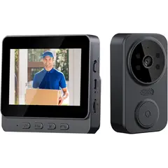 PUREPOWER - Timbre con Video Inalámbrico, Vedioportero con Cámara, Voz de 2 Vías,Proteja su Hogar