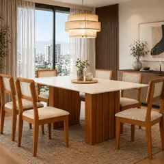EXIT - Juego de Comedor 6 Sillas Mesa 160x90 cm