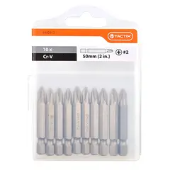 TACTIX - SET DE PUNTAS 10 PIEZAS PH2 X 50 MM