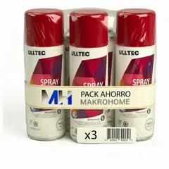 FULLTEC - Pack X3 Pintura Spray Tela Madera Metal Plastico Vehicular Rojo