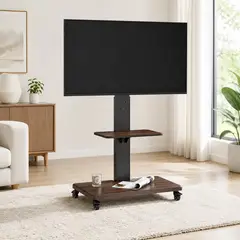 DOPA - Soporte Tv Con Ruedas Ajustable Altura Universal 32 A 75 Negro