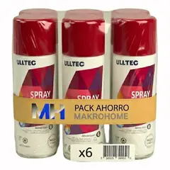 FULLTEC - Pack X6 Pintura Spray Tela Madera Metal Plastico Vehicular Rojo 5