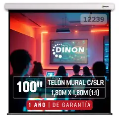 DINON - Telón Mural Slr 100 1,80mx1,80m 11 1 Año Garantía