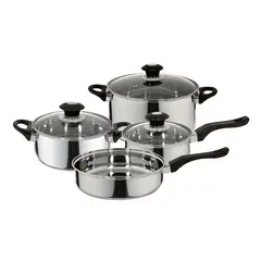 FANTUZZI - Batería de Cocina 7 Piezas Acero inoxidable Corazza