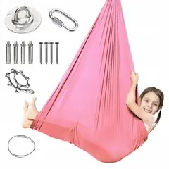 KUANGYE - Columpio Sensorial Rosa Para Niños Con Kit De Instalación