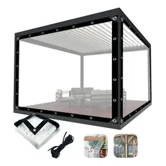 GENERICO - Lona Transparente Resistentes Con Ojales De 3x3, Impermeable