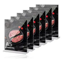 TNAKIEX - 6pcs,porta Menu De Acrilico,doble Vista,media Carta Soporte