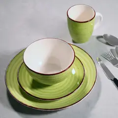 FANTUZZI - Vajilla 16 piezas de cerámica Tutto per Tavola Verde