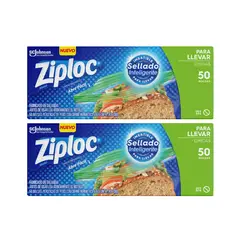 ZIPLOC - 2 Pack De 50 Bolsas Herméticas Para Sándwich