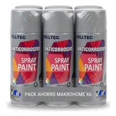 FULLTEC - Pack X6 Spray Anticorrosivo Y Antioxidante 400ml GRIS SILVER 125