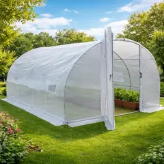 IGPRO - Invernadero 18m2 Tunel 6x3x2m con Puerta Blanco