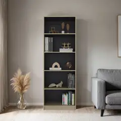 TUHOME - ESTANTE 5 NIVELES HOME-E3 CARTAGENA Y WENGUE 180,6X62,8X29,9 CM