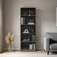 TUHOME - ESTANTE 5 NIVELES HOME-E3 AVELLANA Y WENGUE 180,6X62,8X29,9 CM