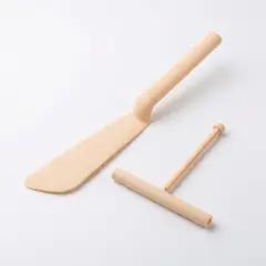GENERICO - Espátula para Crepas con Barra de Apoyo – Set 2 en 1