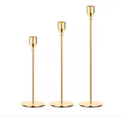 KUANGYE - Set 3 Candelabro Portavelas Metal Mesa Boda Fiestas Casa