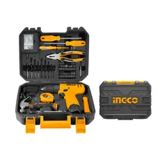 INGCO - Juego de Taladro Atornillador Inalámbrico 12V + 81 Piezas Kit
