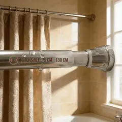 INOXCROM - Barra De Ducha Extensible (75 A 130 Cm) Acero Cromo