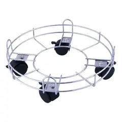 JOIA - Base Movil Circular Para Cilindro Y Estufas Acero Cromo 33cm