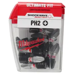 MILWAUKEE - Set de 15 puntas de impacto Ph2 X 25mm