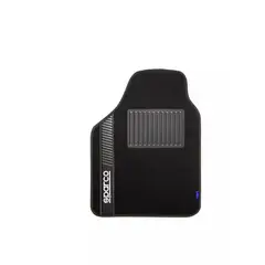 SPARCO - Set 4 Piezas Alfombras Piso Automovil Negro Ergonomicas