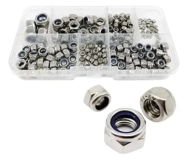 200 Tuercas hexagonales acero inoxidable surtidas