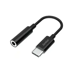 GENIUS - Adaptador De Audio USB C A Mini Plug Stereo 10cm Negro