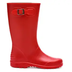 GENERICO - Bota de Agua Impermeable Lluvia Mujer Roja Antideslizante