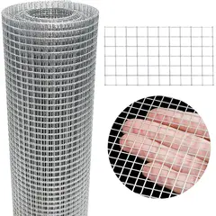 KUANGYE - Malla Metalica Galvanizada,90cmx6m,Agujeros 15 mm,para Jaulas de Conejos, Jardín, Roedores Pequeños