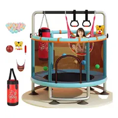 CRUSEC - Trampolín para Niños y Adultos con Red de Seguridad Gimnasia
