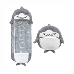 GENERICO - Saco de Dormir 2en1 Peluche+Almohada personaje Tiburón Gris