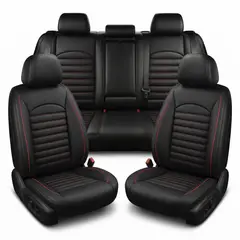 CURSOR - Funda Cubre Asiento Ecocuero Galanta – Set 5 Asientos Luxury OKAERI - Rojo