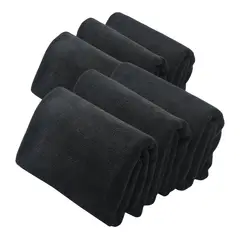 GENERICO - Pack 6 Toallas Negra Peluqueria Barberia Spa Gym 80x40 cm