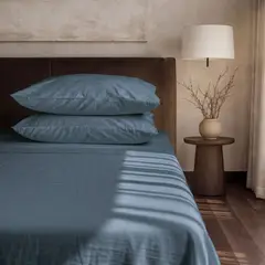 HYPNOS - Set Sábanas Algodón Lavado 300 Hilos Ultra Suaves y Lisas