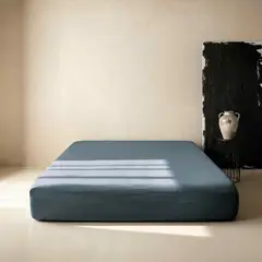HYPNOS - Sábana Bajera Algodón Lavado Premium 300 Hilos Ultra Suave