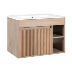 STRETTO - Mueble Vanitorio Texturado Lille Lenga Texturado + Cubierta 60x46x50 cm