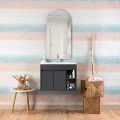 STRETTO - Mueble Vanitorio Lille Dark Grey + Cubierta 60x46x50 cm