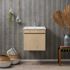 STRETTO - Mueble Vanitorio Moyen Nogal + Cubierta 50x46x50 cm
