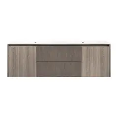 STRETTO - Mueble Vanitorio Sophie Texturado Lenga Texturado + Cubierta 120x46x50 cm