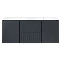 STRETTO - Mueble Vanitorio Sophie Texturado Dark Grey Texturado + Cubierta 120x46x50 cm