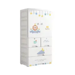 BABYLUNA - Closet Ropero Armario Infantil Plástico Con Barra, Cajones Y Puertas