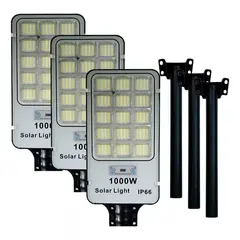 GENERICO - Pack X3 Focos Solares 1000w Luz Exterior