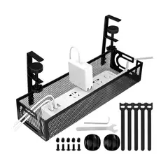 ESHOPANGIE - Organizador De Cables Escritorio Bandeja Rejilla Sin Taladro