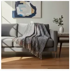 GENERICO - Manta Decorativa Tejida Para Sofá O Pie De Cama 130x180 Cm
