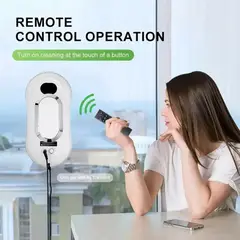 GENERICO - Robot Limpiavidrios Inteligente Eléctrico + Control Remoto Blanco