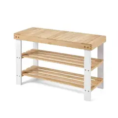 SOHOGAR - Banco zapatero organizador de bambu natural